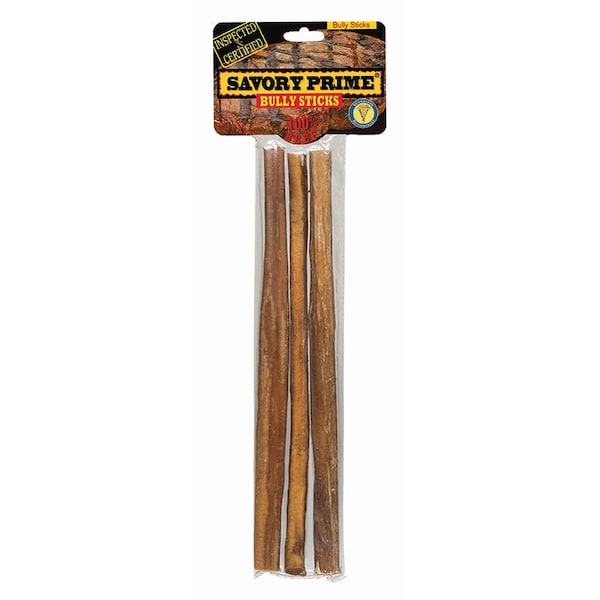 Savory Prime Savory Prime Natural Beef Grain Free Bully Stick For Dogs 9 in. 3 pk - 313