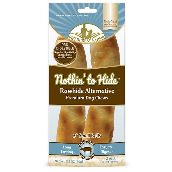 Nothin To Hide Fieldcrest Farms Nothin' to Hide Beef Grain Free Chews For Dogs 5 in. 2 pk - 151