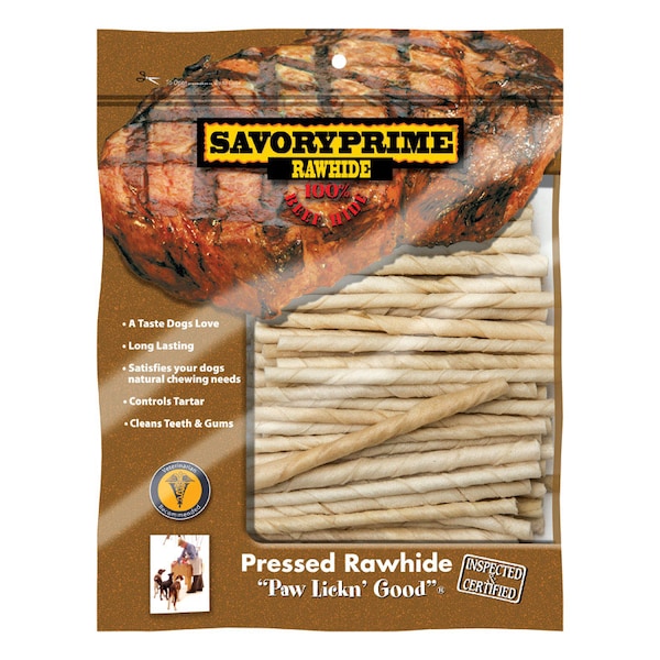 Savory Prime Savory Prime Munchy Dog Stix Medium Adult Rawhide Twists Natural 5 in. L 30 pk - 906
