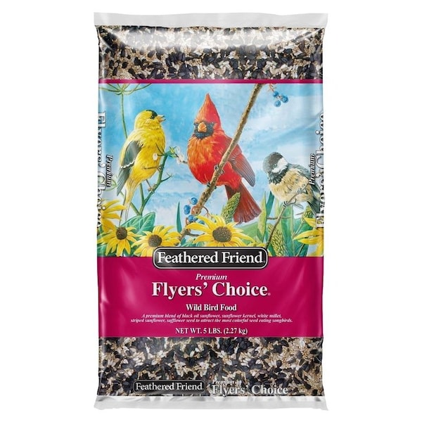 Feathered Friend Flyers' Choice Series Wild Bird Food, Premium, 5 lb Bag - 14162