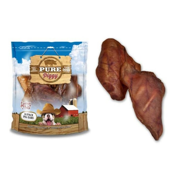 Loving Pets Loving Pets American Farms Pig Ears Beef Treats For Dog 1 lb 11 in. 1 pk - 5632