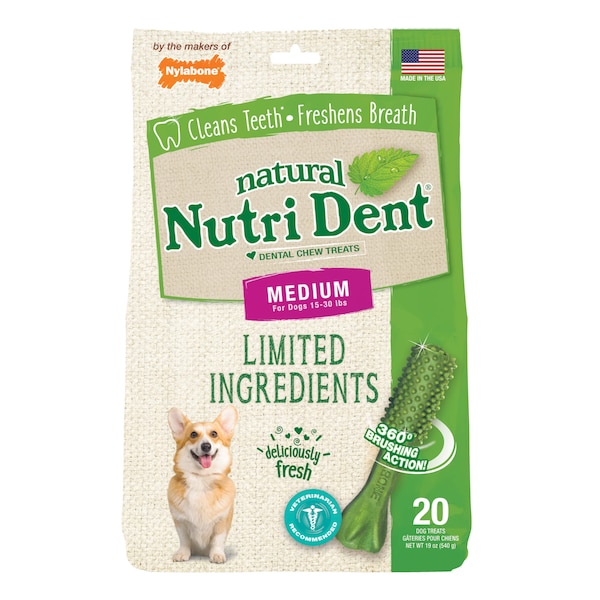 Nylabone Nutri Dent Dental Chews Fresh Breath Med - NTD442M20P