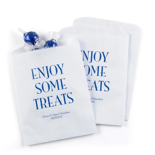 Hortense Hewitt Enjoy Some Treats Treat Bags, White - Personalized - 42276P