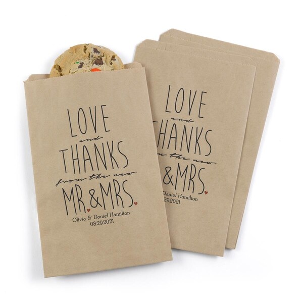 Hortense Hewitt Newlywed Treat Bags, Kraft - Personalized - 42262P