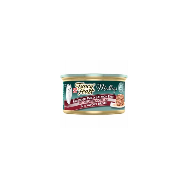 American Distribution & Mfg Co Elegant Medleys Cat Food, Salmon and Greens, 3-oz. Can - 57052