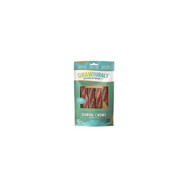 American Distribution & Mfg Co Dental Chews Dog Treat, Peanut Butter Flavor, 8 In. Stick - 41204