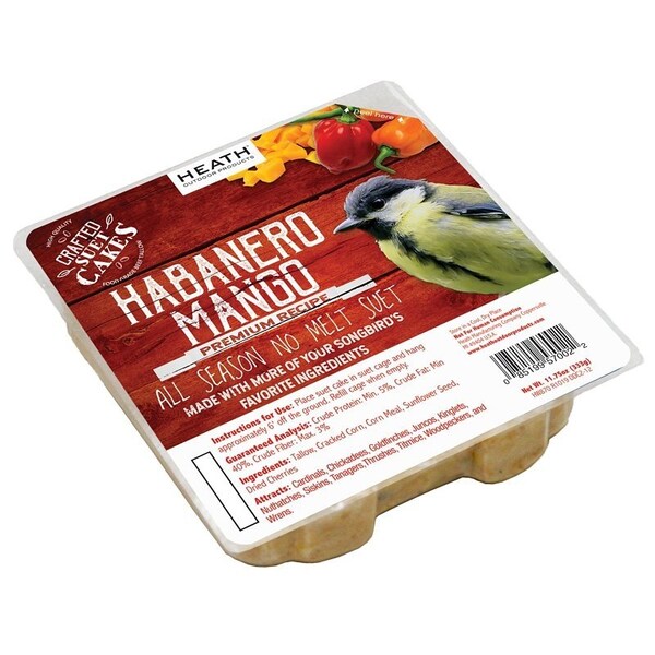 Heath Wild Bird Food, Suet Cake, Habanero Mango, 11.75 oz - DDC8-12