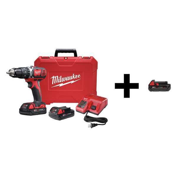 Milwaukee Tool 18.0 V Hammer Drill, Battery Included, 1/2 in Chuck - 2607-22CT / 48-11-1820