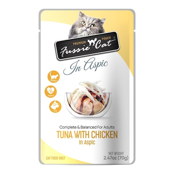 Fussie Cat 2.47 oz Premium Tuna with Chicken in Aspic - 888641133888