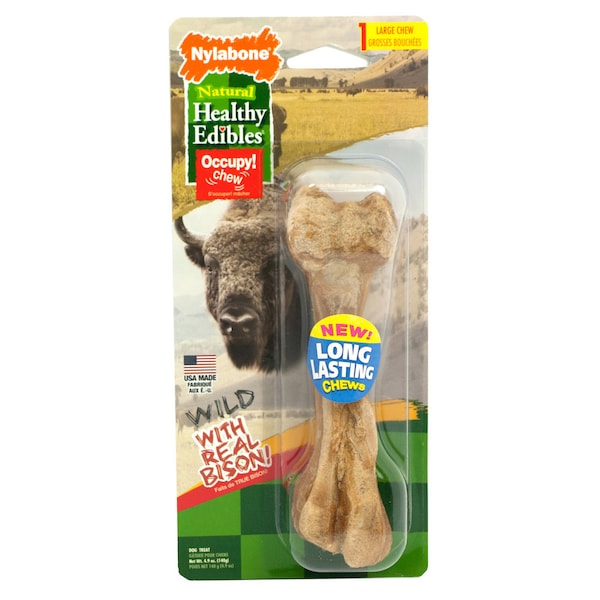 Nylabone Healthy Edibles Wild Chew Treats Bison L - NEB203P