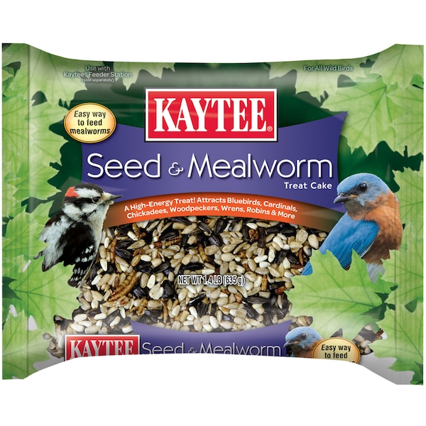 Kaytee Products Kaytee Assorted Species Seed and Mealworm Seed Cake 1.4 lb - 100528690