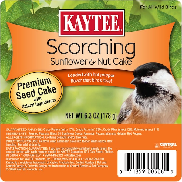 Kaytee Products Kaytee Scorching Wild Bird Roasted Peanuts Seed and Nut Cake 6.3 oz - 100214459