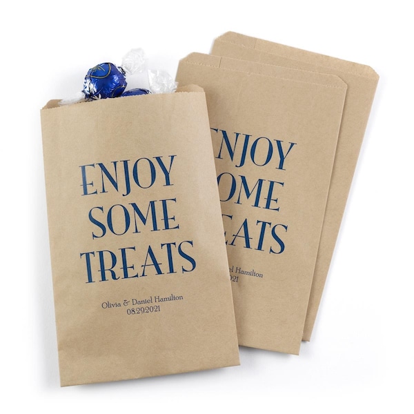Hortense Hewitt Enjoy Some Treats Treat Bags, Kraft - Personalized - 42256P