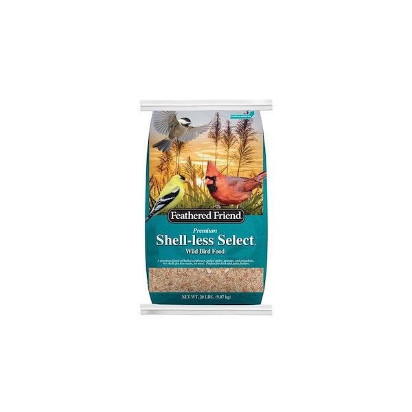 Feathered Friend Shell-Less Select Series 14170 Wild Bird Food, Premium, 20 lb Bag - 14400