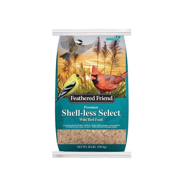 Feathered Friend Shell-Less Select Series 14170 Wild Bird Food, Premium, 20 lb Bag - 14400