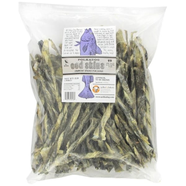Polka Dog Bakery Bakery Cod Skins Crunchy Sticks for Dogs - 2 lbs. - 895879002480