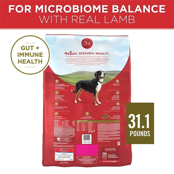 Purina One Purina SmartBlend 149419 Dog Food, Dry, Lamb, Rice Flavor, 31.1 lb - 14941