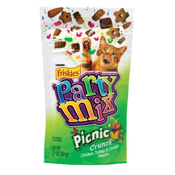 Friskies 57442 2.1 oz. Party Mix Picnic Crunch, Cat Treat - FR573222