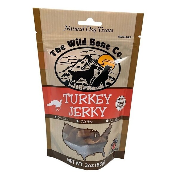 The Wild Bone Co 1920 Dog Treat, All, Jerky, Turkey, 3 oz - 1920.6