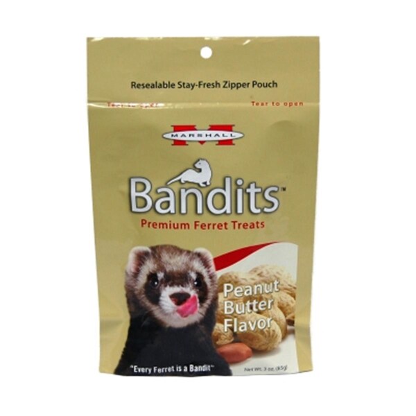 Marshall Pet Products Bandit Ferret Treats Peanut Butter- 3 Oz. - MR00386
