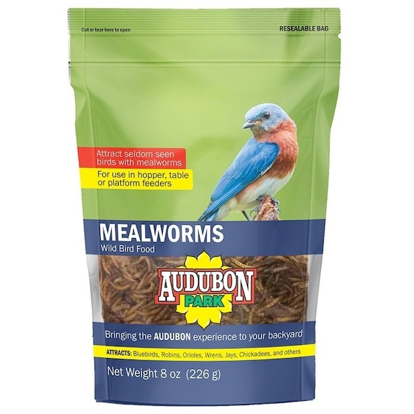 Audubon Park Wild Bird Food, Mealworm, 8 oz - 12816