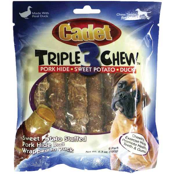 Cadet Triple Chew Treat Duck/Sweet Potato 6Pcs - C07332-6