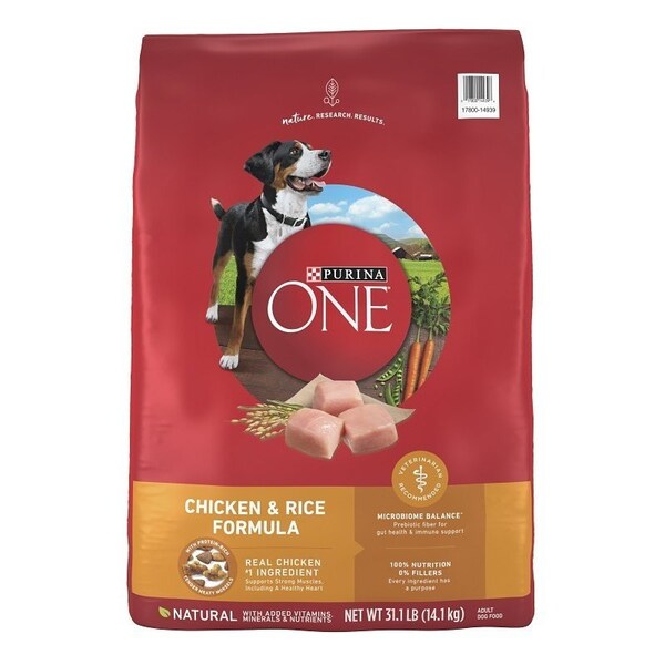 Purina One Purina SmartBlend 149396 Dog Food, Dry, Chicken, Rice Flavor, 31.1 lb - 14939