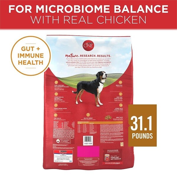 Purina One Purina SmartBlend 149396 Dog Food, Dry, Chicken, Rice Flavor, 31.1 lb - 14939