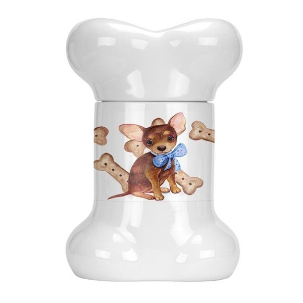 Carolines Treasures Carolines Treasures CK2375BSTJ Chihuahua Puppy Bone Shaped Treat Jar - CK2375BSTJ