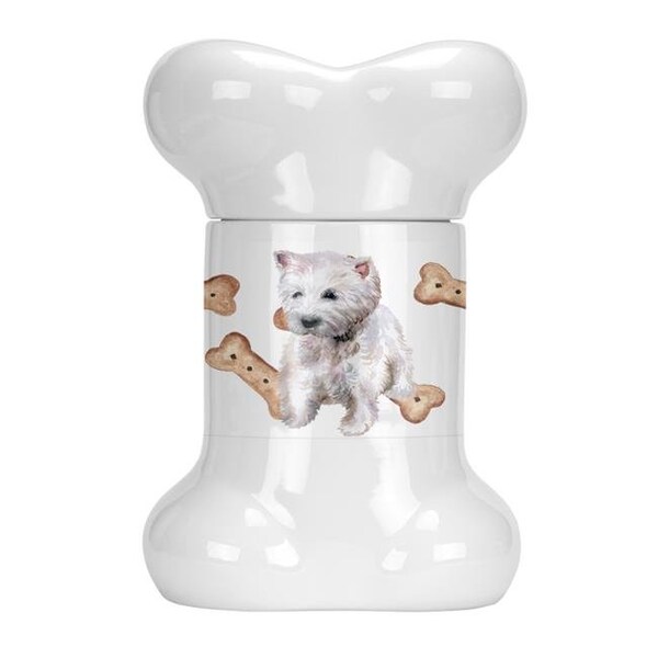 Carolines Treasures Carolines Treasures CK2281BSTJ Westie Bone Shaped Treat Jar - CK2281BSTJ