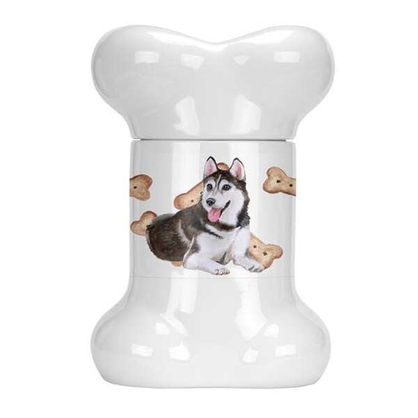 Carolines Treasures Carolines Treasures CK2292BSTJ Siberian Husky No.2 Bone Shaped Treat Jar - CK2292BSTJ
