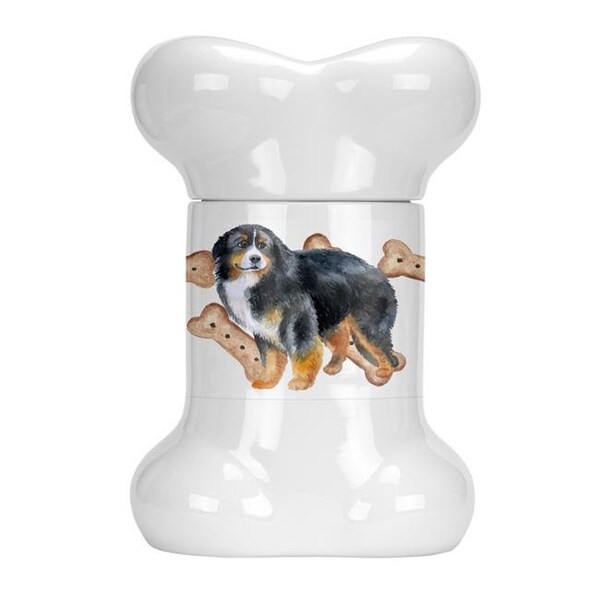 Carolines Treasures Carolines Treasures CK2225BSTJ Bernese Mountain Dog Bone Shaped Treat Jar - CK2225BSTJ
