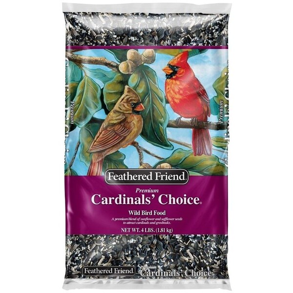 Feathered Friend Cardinal's Choice Series Wild Bird Food, Premium, 4 lb Bag - 14173
