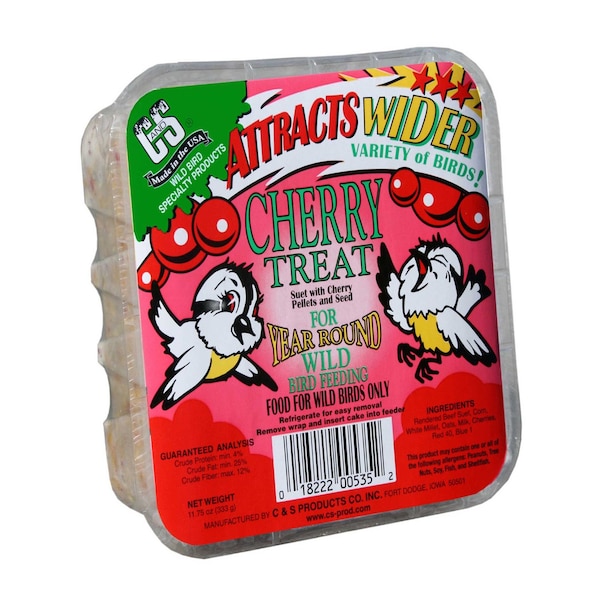 C&S Products C&S Products Cherry Treat Assorted Species Beef Suet Wild Bird Food 11.75 oz - 12535