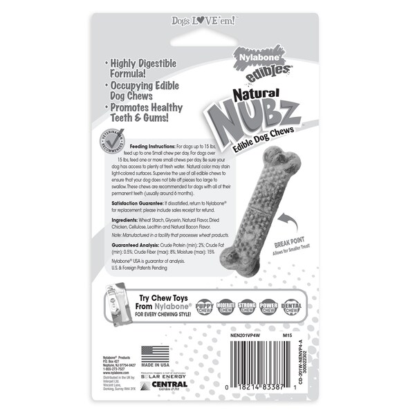 Nylabone Nylabone Nubz Chicken Chews For Dogs 3.3 oz 4 pk - NEN201VP4W