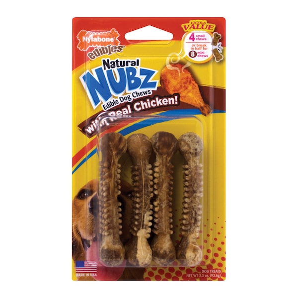 Nylabone Nylabone Nubz Chicken Chews For Dogs 3.3 oz 4 pk - NEN201VP4W