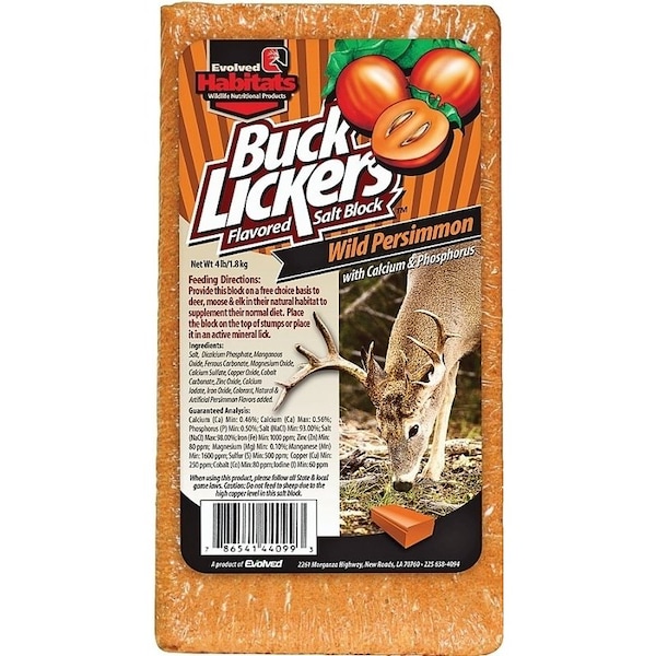 Evolved Habitats Buck Lickers EVO44099 Mineral Block, Persimmon Flavor, 4 lb - 44099