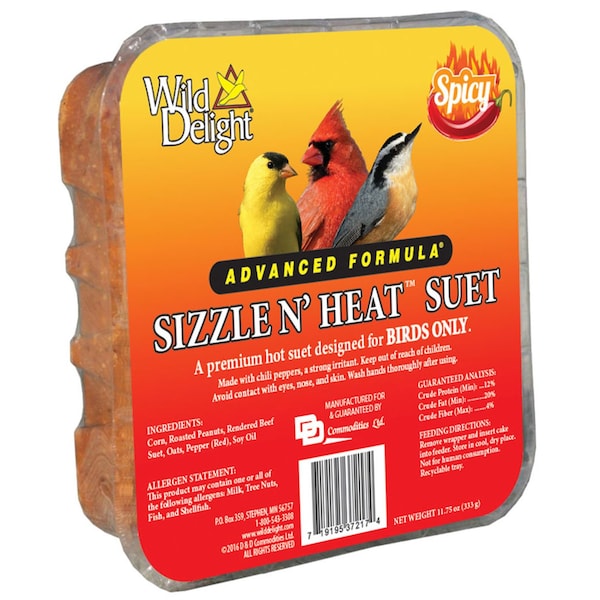 Sizzle N Heat Wild Delight Sizzle N Heat Songbird Beef Suet Wild Bird Food 11.75 oz - 372175
