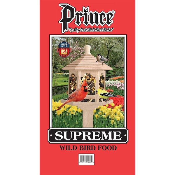 Prince Wild Bird Seed 20 lbs Supreme Wild Bird Feed Red Bag, Red - PR395921