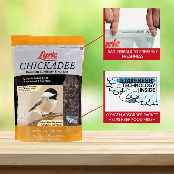 Lyric Lyric Chickadee Sunflower Seeds and Peanuts Wild Bird Food 4 lb - 26-19063