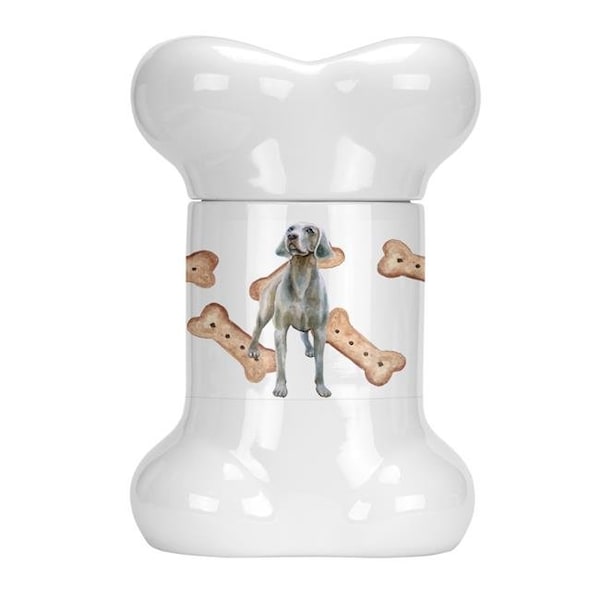 Carolines Treasures Carolines Treasures CK2254BSTJ Weimaraner Bone Shaped Treat Jar - CK2254BSTJ