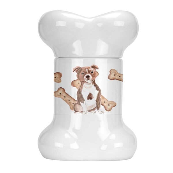 Beaugalan Staffordshire Bull Terrier Bone Shaped Treat Jar - BE2893419