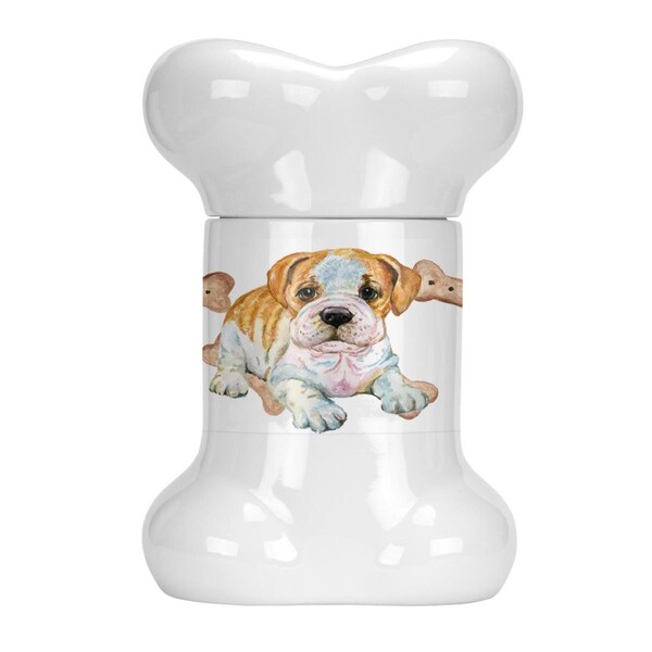 Beaugalan English Bulldog Puppy Bone Shaped Treat Jar - BE2901171