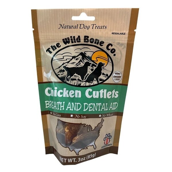 The Wild Bone Co 1980 Breath and Dental Jerky Cutlet, Chicken, 2.75 oz - 1980.6
