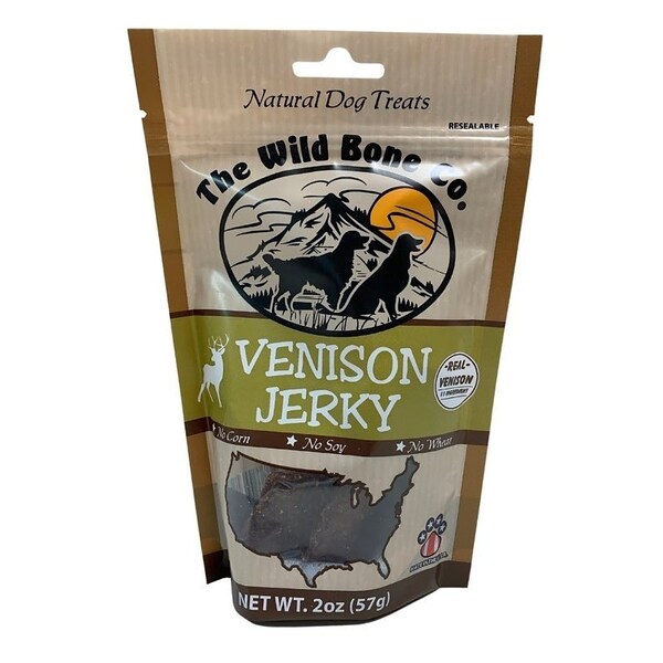 The Wild Bone Co 1910 Dog Treat, All, Jerky, Venison, 2 oz - 1910.6