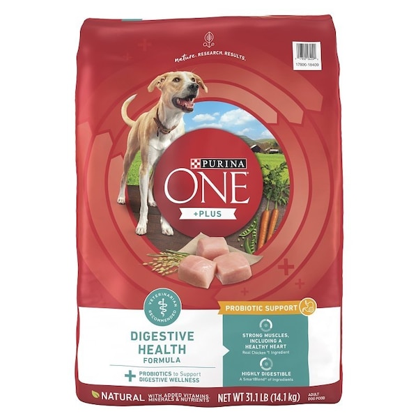 Purina One Tidy Cats ONE +Plus Dog Food, All Sizes Breed, Diced, Dried, Kibble, 31.1 lb Bag - 18409