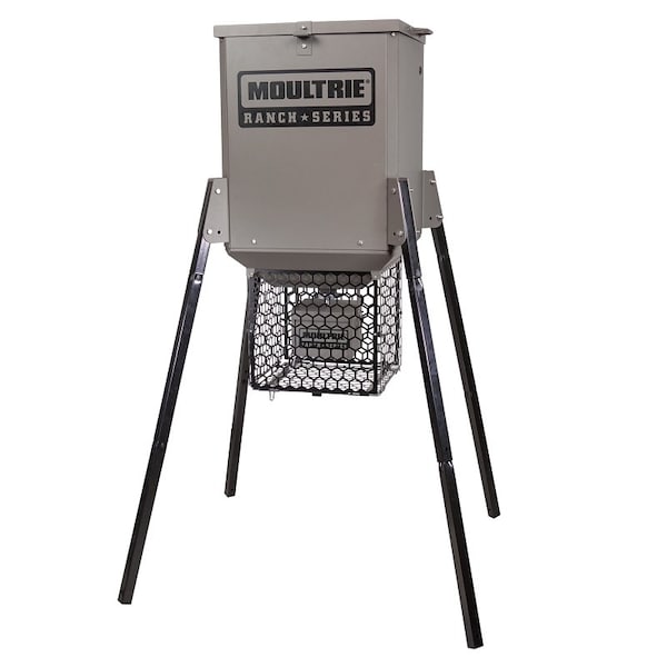Moultrie Ranch Series Broadcast Feeder, Battery, 300 lb Hopper, 10 Feed Times, Metal - MFG-15042