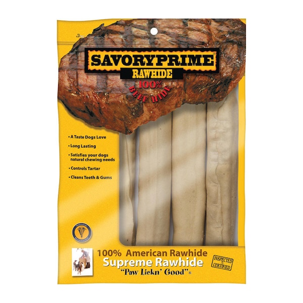 Savory Prime Savory Prime Large Adult Rawhide Bone Beef 10 in. L 4 pk - 991