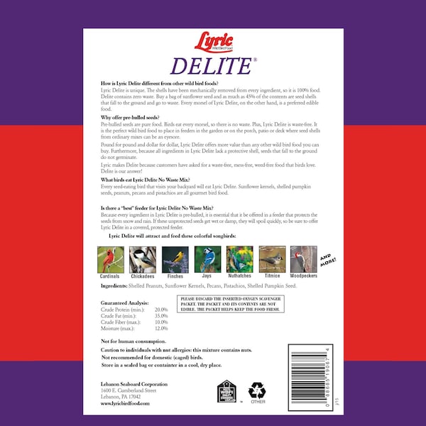Lyric Lyric Delite Chickadee Peanut Pieces Wild Bird Food 5 lb - 26-47403