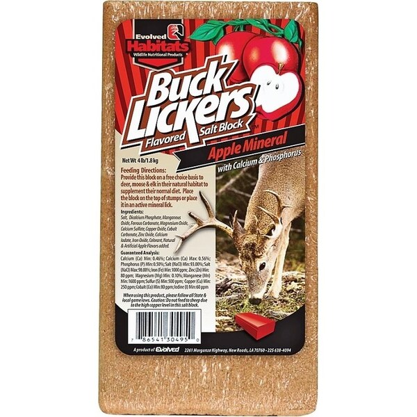 Evolved Habitats Buck Lickers EVO30495 Mineral Block, Apple Flavor, 4 lb Shrink Wrap - 30495